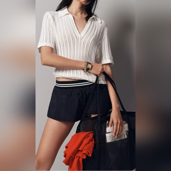 Daily Practice by Anthropologie Baseline Skort, Black w White Accents, XL - Picture 4 of 10